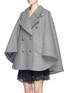 Front View - Click To Enlarge - CHLOÉ - Oversize lapel felted wool cape coat