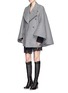 Figure View - Click To Enlarge - CHLOÉ - Oversize lapel felted wool cape coat