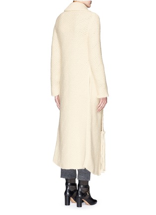 Back View - Click To Enlarge - CHLOÉ - Tassel scarf wool-mohair purl knit coat