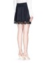 Back View - Click To Enlarge - CHLOÉ - Lace trim silk crepe wrap skirt