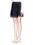 Front View - Click To Enlarge - CHLOÉ - Lace trim silk crepe wrap skirt