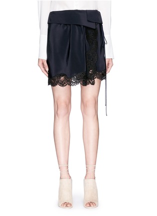Main View - Click To Enlarge - CHLOÉ - Lace trim silk crepe wrap skirt