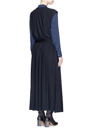 Back View - Click To Enlarge - CHLOÉ - Sleeveless drawstring waist wool maxi cardigan