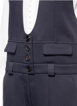 Detail View - Click To Enlarge - CHLOÉ - Virgin wool twill button overalls