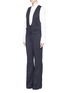 Front View - Click To Enlarge - CHLOÉ - Virgin wool twill button overalls
