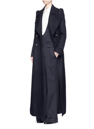 Figure View - Click To Enlarge - CHLOÉ - Virgin wool twill button overalls