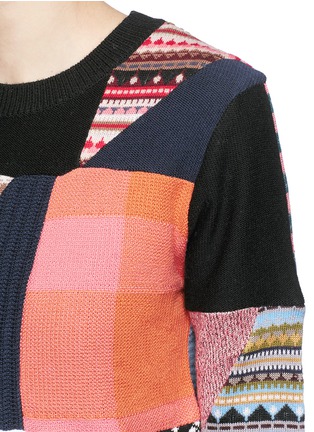 Detail View - Click To Enlarge - CHLOÉ - Patchwork wool-silk knit sweater