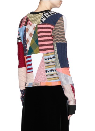 Back View - Click To Enlarge - CHLOÉ - Patchwork wool-silk knit sweater