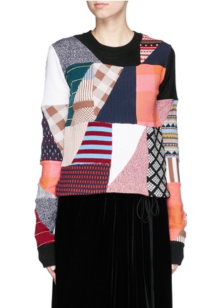 Main View - Click To Enlarge - CHLOÉ - Patchwork wool-silk knit sweater