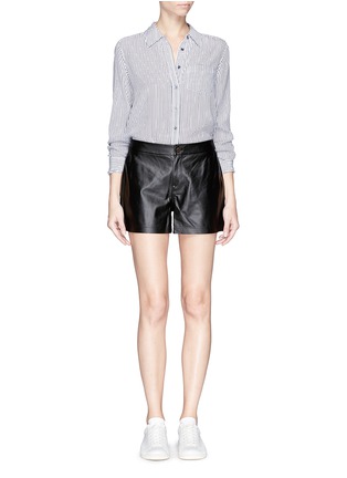 Figure View - Click To Enlarge - J BRAND - 'Mila' high waist leather shorts