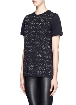 Front View - Click To Enlarge - LANVIN - 'I Love You' cursive bead embroidery T-shirt