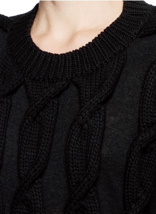 Detail View - Click To Enlarge - LANVIN - Contrast cable knit sweater