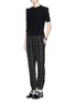 Figure View - Click To Enlarge - LANVIN - Elastic washed satin check jogging pants
