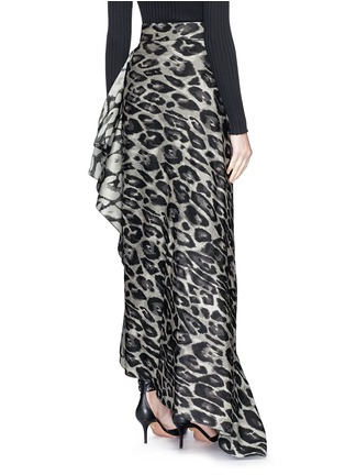 Back View - Click To Enlarge - LANVIN - Leopard jacquard ruffle long skirt
