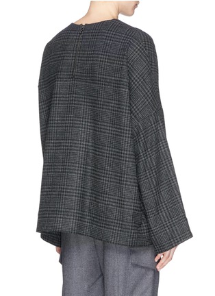 Back View - Click To Enlarge - LANVIN - Princes of Wales check wool blend top
