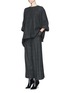 Figure View - Click To Enlarge - LANVIN - Check wool blend wide leg cropped pants