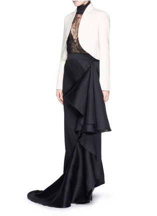 Figure View - Click To Enlarge - LANVIN - Collarless bonded wool cropped jacket