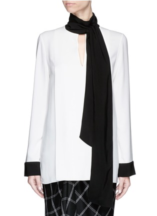 Main View - Click To Enlarge - LANVIN - Neck tie contrast cady tunic top
