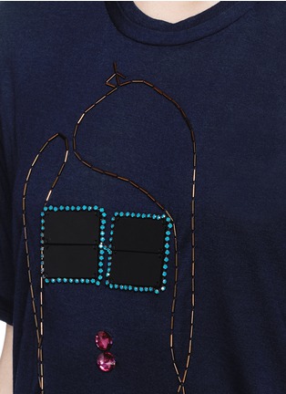 Detail View - Click To Enlarge - LANVIN - 'I Love You' acetate bead embroidery T-shirt