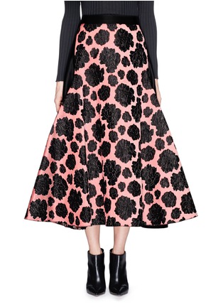 Main View - Click To Enlarge - LANVIN - Peony and rose jacquard midi flare skirt