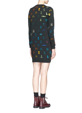 Back View - Click To Enlarge - KENZO - 'Symbols' embroidery cotton French terry sweater dress