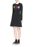 Figure View - Click To Enlarge - KENZO - Geometric logo embroidery skater sweater dress