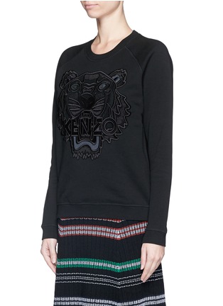 Front View - Click To Enlarge - KENZO - Tiger mesh embroidery cotton sweatshirt