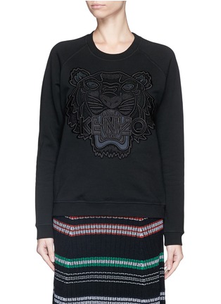 Main View - Click To Enlarge - KENZO - Tiger mesh embroidery cotton sweatshirt