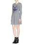 Front View - Click To Enlarge - KENZO - Tiger embroidery sweater skater dress