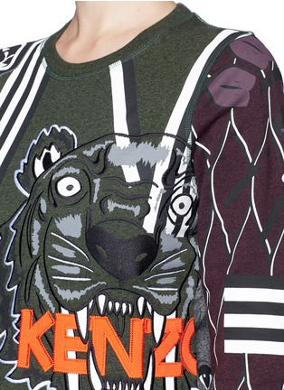 Detail View - Click To Enlarge - KENZO - Mix logo tiger embroidery sweatshirt