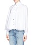Front View - Click To Enlarge - KENZO - Poplin flare cropped shirt