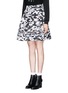 Front View - Click To Enlarge - KENZO - Spray stripe print twill flare skirt