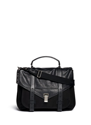 Main View - Click To Enlarge - PROENZA SCHOULER - PS1' extra large leather flap nylon satchel