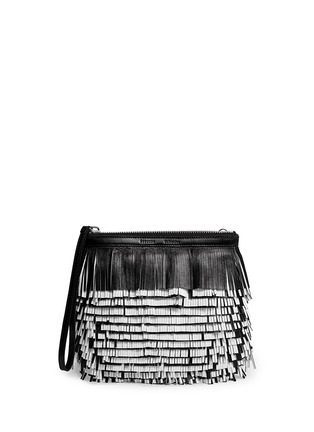 Main View - Click To Enlarge - PROENZA SCHOULER - 'Fringe' contrast back leather clutch