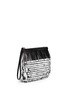 Figure View - Click To Enlarge - PROENZA SCHOULER - 'Fringe' contrast back leather clutch