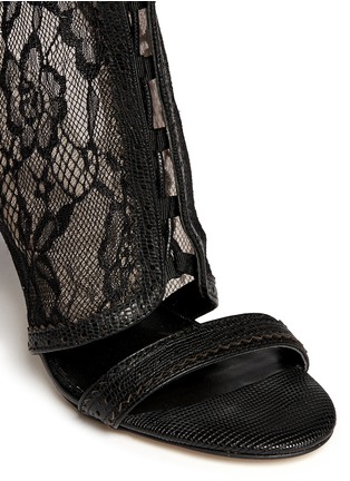 Detail View - Click To Enlarge - PEDDER RED - Brogue trim lace sandal boots