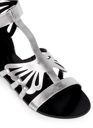 Detail View - Click To Enlarge - PEDDER RED - Butterfly cutout leather gladiator sandals