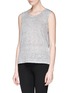 Front View - Click To Enlarge - SANDRO - 'Thais' cutout back heathered linen tank top