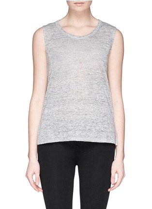 Main View - Click To Enlarge - SANDRO - 'Thais' cutout back heathered linen tank top