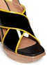 Detail View - Click To Enlarge - MARNI - Woven block heel patent leather sandals
