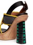 Detail View - Click To Enlarge - MARNI - Woven block heel patent leather sandals