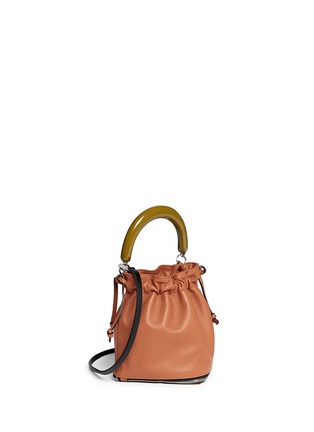 Front View - Click To Enlarge - MARNI - 'Fold' small acrylic handle colourblock leather bag
