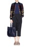 Figure View - Click To Enlarge - MARNI - 'Slim' fringe drawstring leather tote