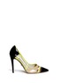 Main View - Click To Enlarge - DIANE VON FURSTENBERG SHOES - 'Becca Too' stripe patent leather PVC pumps