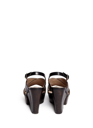 Back View - Click To Enlarge - DIANE VON FURSTENBERG SHOES - 'Liberty' wooden wedge slingback leather sandals