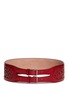 Main View - Click To Enlarge - ALAÏA - 'Ellipse' floral perforated leather belt