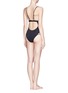 Back View - Click To Enlarge - MARA HOFFMAN - Beadwork lattice swimsuit