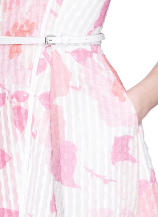 Detail View - Click To Enlarge - VICTORIA BECKHAM - Blossom print organza jacquard wrap dress