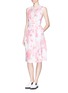 Front View - Click To Enlarge - VICTORIA BECKHAM - Blossom print organza jacquard wrap dress