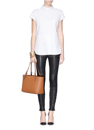 Figure View - Click To Enlarge - TORY BURCH - 'York' small buckle saffiano leather tote